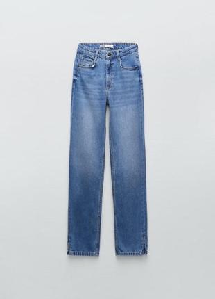 Джинси zara z1975 straight leg full length high rise jeans