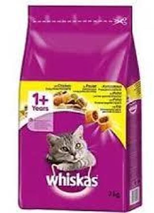 Сухий корм для дорослих кішок Whiskas з курочкою 1 кг. - 195гр...