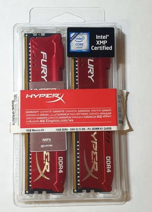 DDR4-3466Mhz HyperX 16GB 2x8GB Fury Red (HX434C19FR2K2/16)