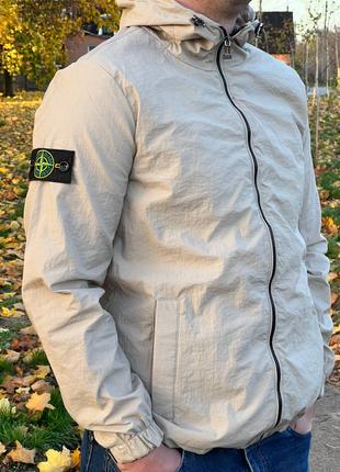 Чоловіча вітровка stone island (сірий), розмір s-xxl