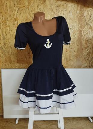 Короткое платье морячки карнавальный костюм морячка сейлор мун...