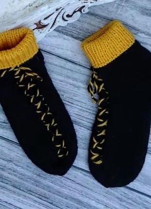 Дитячі вовняні шкарпетки - теплі в'язані шкарпетки на 4-5 років