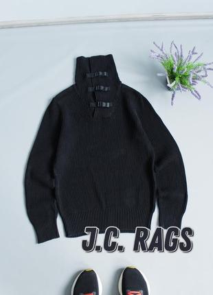 J.c.rags светр чоловічий з високим горлом коміром в'язаний чор...