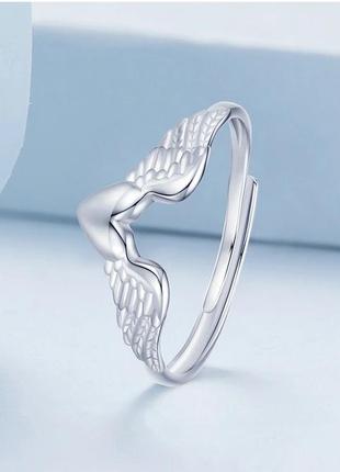 Серебряное кольцо "окрыленное сердце"