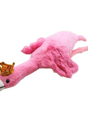Мягкая игрушка Фламинго-обнимусь, в короне, 100 см розовый