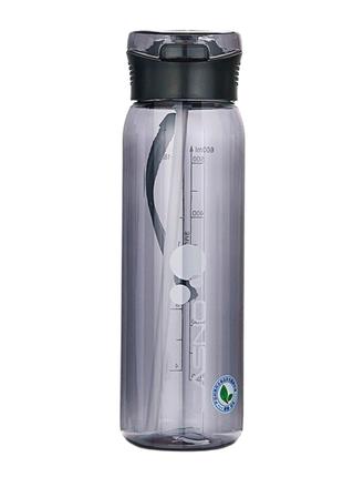 Пляшка для води CASNO 600 мл KXN-1211 Чорна з соломинкою