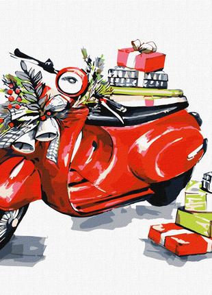Картина по номерам "Рождественский мотоцикл" ©fashionillustrat...