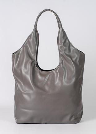 Женская сумка серая сумка серый шопер серый шоппер сумка хобо
