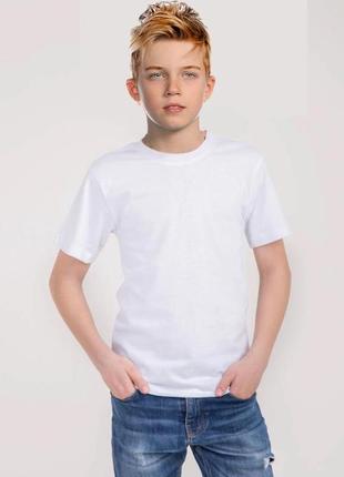 Базовая белая футболка на рост от 110 до 134