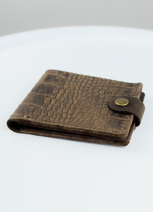 Класичний гаманець із натуральної шкіри Crazy Horse (крокодил)