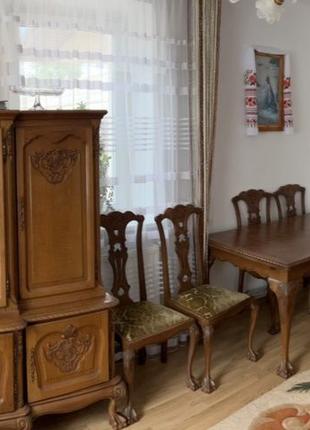 Дерев'яні дубові меблі Людовика XV, шафа, комод, стіл крісла дуб