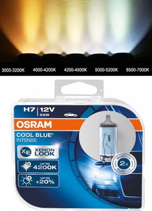 Галогенные лампы в фару авто H7 12V 55 W OSRAM Cool Blue I+20%...