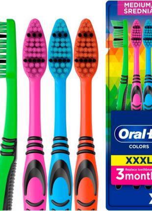 Зубная щетка Oral-B Colors Средней жесткости 4 шт. (8001090675...