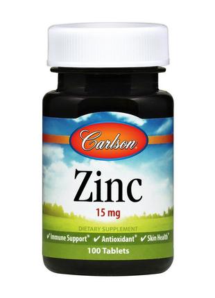 Цинк витамины Zinc 15 mg (100 tabs), Carlson Labs 18+