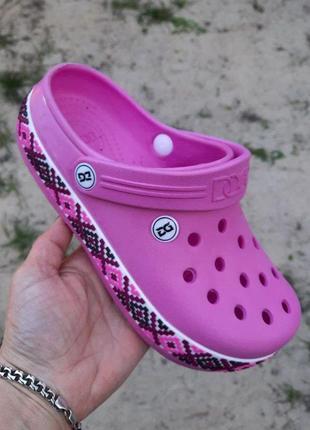 -женские тапочки crocs розовые кроксы шлёпки сланцы (размеры: ...