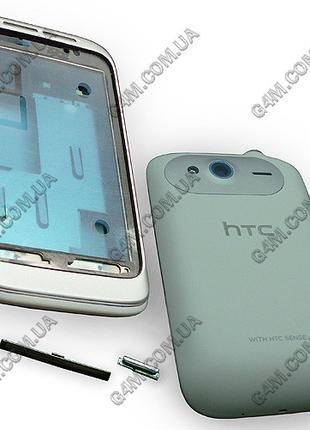 Корпус для HTC G13, A510e Wildfire S, PG76100 білий з срібляст...