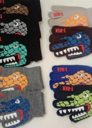 Перчатки, перчатки с драконом, динозавром