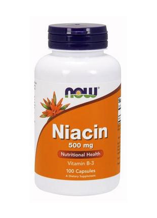 Витамины Ниацин для спорта Niacin 500 mg (100 caps), NOW 18+