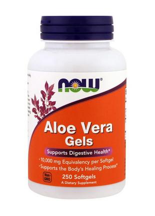 Алое вера гель биодобавка Aloe Vera Gels (250 softgels), NOW 18+