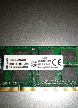 Модуль пам'яті для ноутбука Kingston DDR3L 8GB 1600 Mh