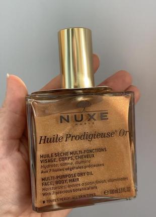 Золотое масло nuxe huile podigieuse or dry oil 100 мл