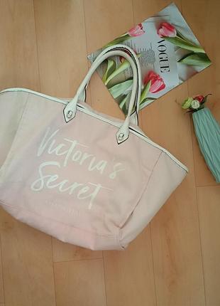 Женская розовая сумка шоппер victoria's secret 🩷