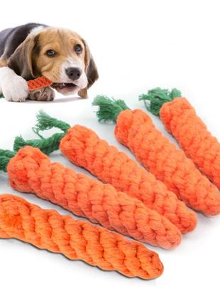 Игрушка для собак из каната морковь