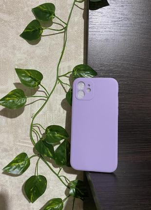 Чехол на iphone 12, чехол, однотонный фиолетовый, чехол на iphone