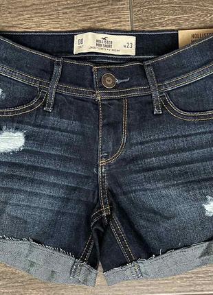 Короткие джинсовые Шорты Hollister Размер XS (00) с потёртостями
