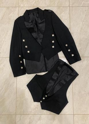 Дизайнерский пиджак жакет блейзер + жилетка жилет двойка черны...