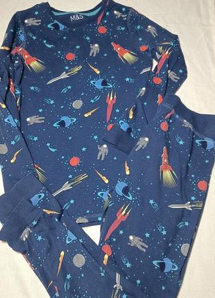 Пижама космос. синяя пижама ракета. пижама хлопковая.