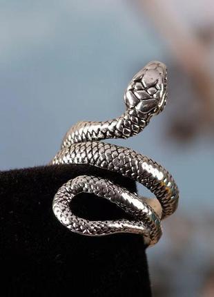 Мужское кольцо в виде змеи скандинавское кольцо перстень сереб...