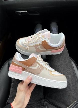 Женские кроссовки nike air force 1 shadow brown