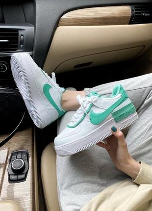 Жіночі кросівки nike air force shadow white green