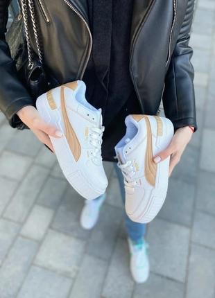 Женские кроссовки puma cali gold/white