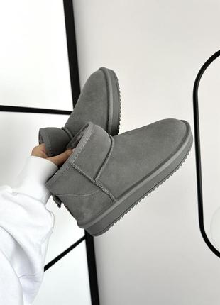 Зимние женские ботинки ugg ultra mini cool grey suede 💚