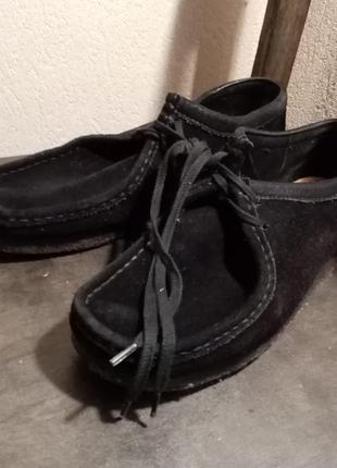 Ботинки, туфли черные замшевые р. 40