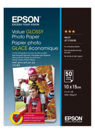 Фотобумага Epson Value Glossy Photo Paper 183 г/м кв, 10 x 15см,