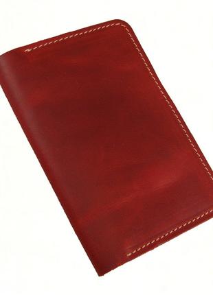 Кожаная обложка для паспорта красная 2551