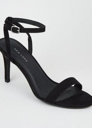 Черные туфли new look на шпильке с ремешком из замши 39