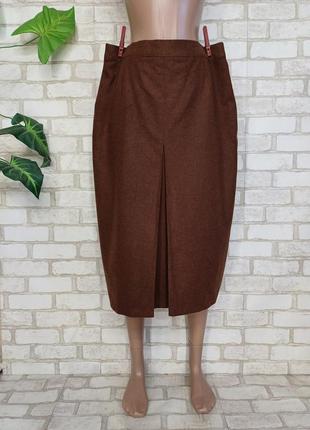 Новая мега теплая юбка миди со 100% гладкой шерсти в коричнево...