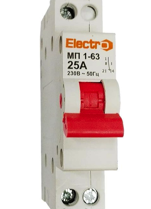 Переключатель нагрузки ElectrO І-0-ІІ МП1-63 1P 25 А