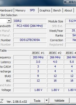 Оперативна пам'ять ноутбука SODIMM DDR2-333 512MB