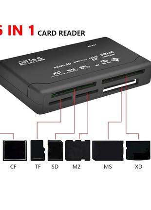 Кардридер 6 в 1 Адаптер для карток пам'яті TF CF SD Mini SD SDHC