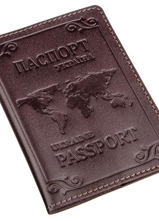 Кожаная обложка на паспорт с картой и рамкой SHVIGEL 13983 Кор...