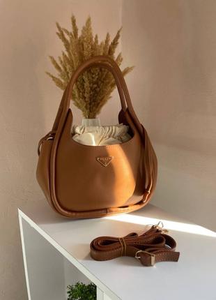 Жіноча сумка Prada mini Прада коричнева 068
