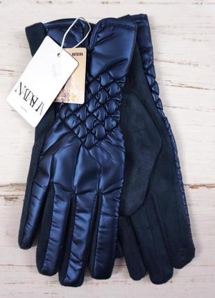 Перчатки, рукавички жіночі, утеплені, з сенсором сині