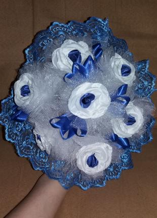 Свадебный синий букет-дублёр невесты