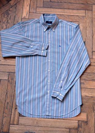 Стильная мужская рубашка etro multicolor striped  италия