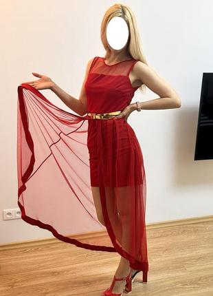 Изысканное красное платье veramixx 44-46 размер